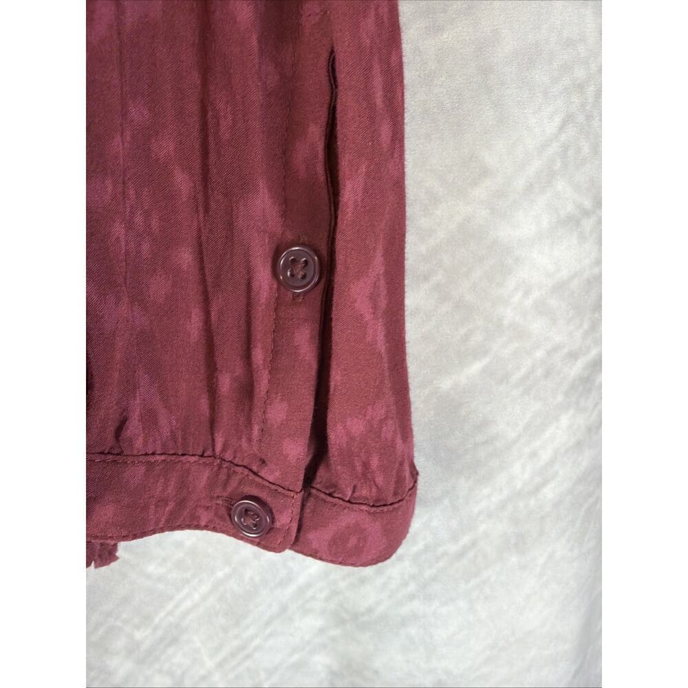 NWT Women's Eddie Bauer Lightweight Button Up Blouse Burgundy Size S MSRP $80 - Picture 6 of 9